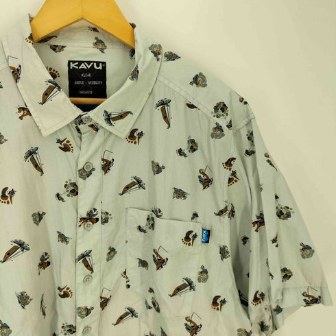 カブー KAVU LOCAL-WORLDWIDE ヨット 総柄 コットン 半袖シャツ メンズ import:XL