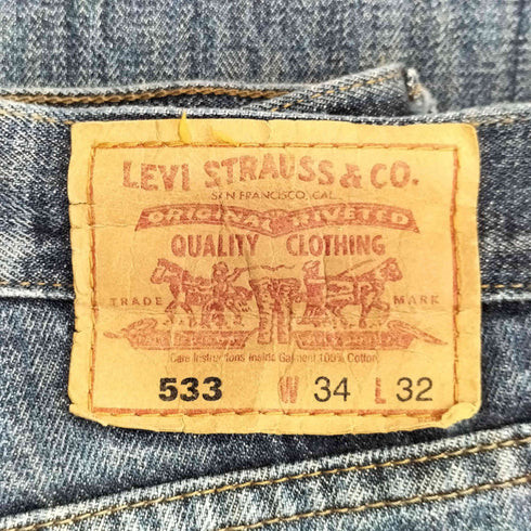 リーバイス Levis 00S 533 ジップフライ ダメージデニムパンツ メンズ W34 L32