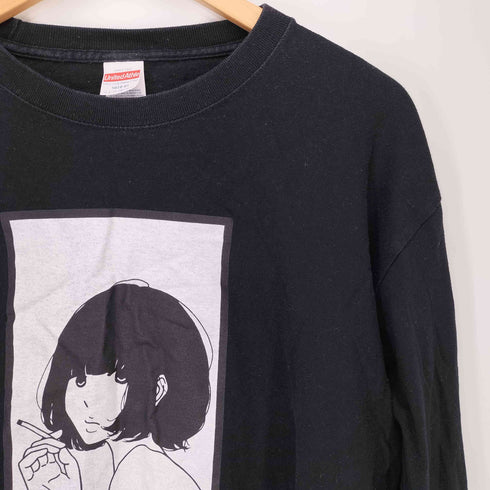 ユナイテッドアスレ UNITED ATHLE 0.14 イラストレーター コラボ プリント クルーネック 長袖Tシャツ メンズ JPN:XL