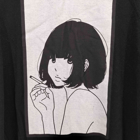 ユナイテッドアスレ UNITED ATHLE 0.14 イラストレーター コラボ プリント クルーネック 長袖Tシャツ メンズ JPN:XL