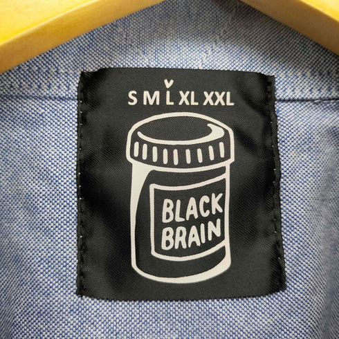 BLACK BRAIN ブラックブレイン 薬脳 半袖 ボタンダウン シャツ メンズ L