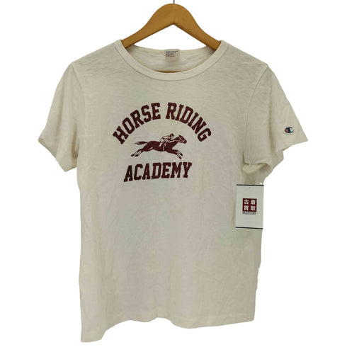 チャンピオン Champion ランタグ復刻 HORSE RIDING ACADEMY プリント クルーネックTシャツ レディース import:S