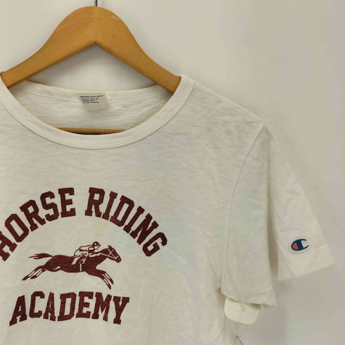 チャンピオン Champion ランタグ復刻 HORSE RIDING ACADEMY プリント クルーネックTシャツ レディース import:S