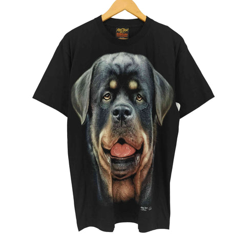 HIGH DEFINITION ハイ デフィニション 犬 ドッグ 両面プリント クルーネック 半袖 Tシャツ メンズ L