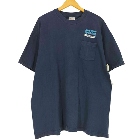ヘインズ Hanes Auto Glass Specialists 両面プリント 半袖 ポケット Tシャツ メンズ XXL
