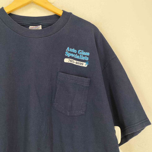 ヘインズ Hanes Auto Glass Specialists 両面プリント 半袖 ポケット Tシャツ メンズ XXL
