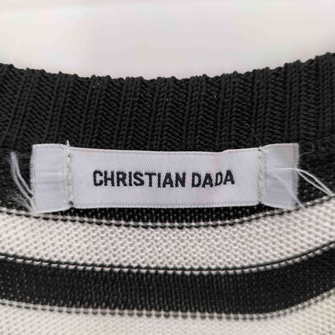 クリスチャンダダ CHRISTIAN DADA ボーダー オフショルダー ニットワンピース レディース 36