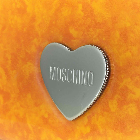 モスキーノ MOSCHINO エナメル ハートロゴ ハンドバッグ レディース