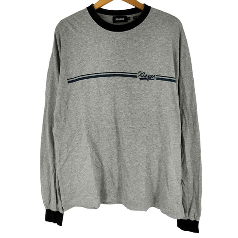エクストララージ XLARGE CONTRAST STRIPE L/S RINGER TEE ロゴプリント 長袖 Tシャツ メンズ import:XL