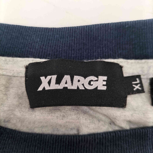 エクストララージ XLARGE CONTRAST STRIPE L/S RINGER TEE ロゴプリント 長袖 Tシャツ メンズ import:XL