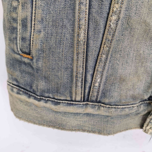 デニムアンドサプライラルフローレン DENIM&SUPPLY RALPH LAUREN USED加工 カモ柄切り替えデニムジャケット メンズ import:M