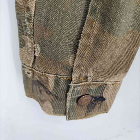 デニムアンドサプライラルフローレン DENIM&SUPPLY RALPH LAUREN USED加工 カモ柄切り替えデニムジャケット メンズ import:M