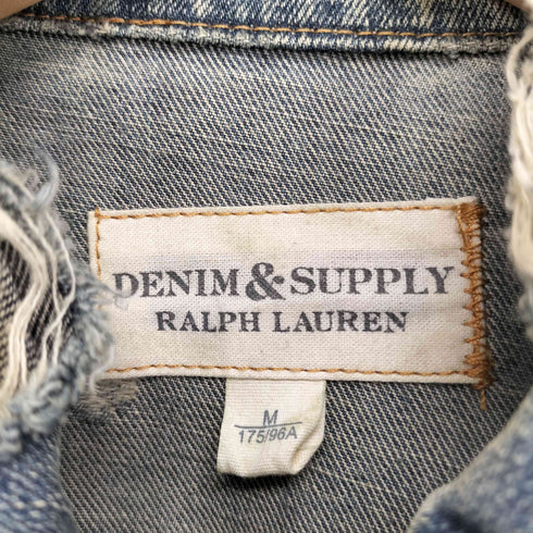 デニムアンドサプライラルフローレン DENIM&SUPPLY RALPH LAUREN USED加工 カモ柄切り替えデニムジャケット メンズ import:M