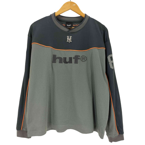 ハフ HUF EIGHTY NINE FOOTBALL TOP ロゴ刺繍 メッシュ ゲームシャツ メンズ M
