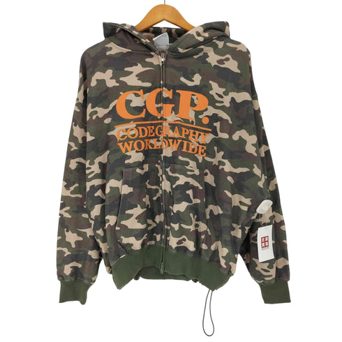Codegraphy コードグラフィー CGP arch logo hoodie カモ柄 アーチロゴ ジップパーカー メンズ M