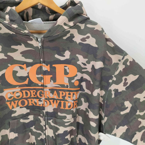 Codegraphy コードグラフィー CGP arch logo hoodie カモ柄 アーチロゴ ジップパーカー メンズ M