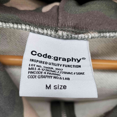 Codegraphy コードグラフィー CGP arch logo hoodie カモ柄 アーチロゴ ジップパーカー メンズ M