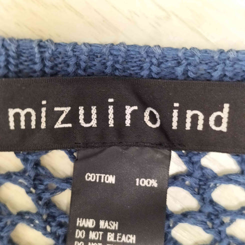 ミズイロインド mizuiro ind メッシュ クルーネック カーディガン レディース