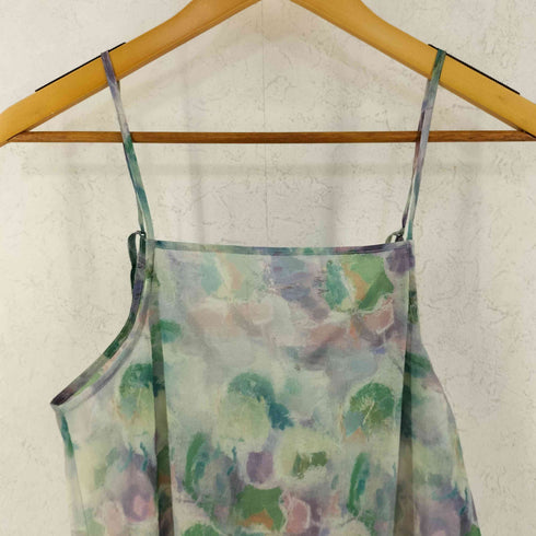 ダブルクローゼット w closet 水彩 総柄 ティアード キャミソールワンピース レディース
