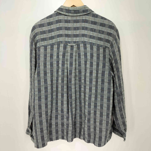 EXCURSION 90s チェック 織柄 レーヨンリネン ジップアップ ブルゾン メンズ import:S