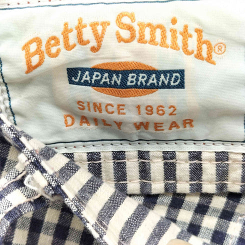 BETTY SMITH コットンリネン ギンガムチェック フレア ペインターパンツ Y2K レディース JPN:L