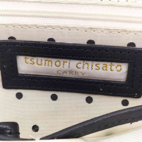 ツモリチサト TSUMORI CHISATO CARRY カリヤネコ 裏地ドット レザー ショルダー バッグ レディース