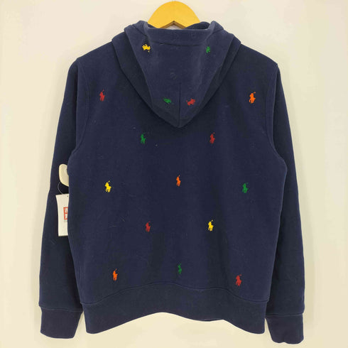 ポロラルフローレン POLO RALPH LAUREN 現行タグ マルチカラー ポニー刺繍 ジップアップパーカー レディース L(14-16)