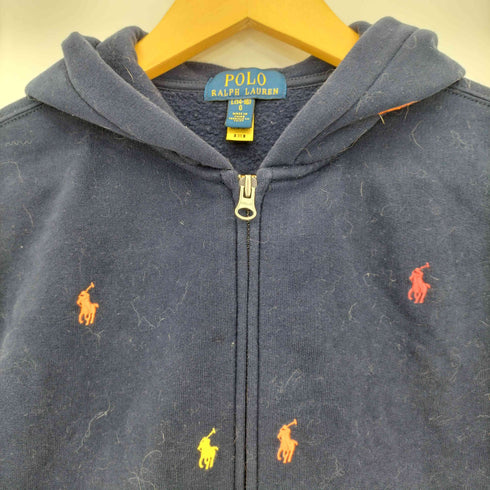 ポロラルフローレン POLO RALPH LAUREN 現行タグ マルチカラー ポニー刺繍 ジップアップパーカー レディース L(14-16)