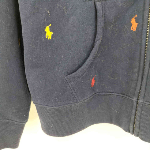 ポロラルフローレン POLO RALPH LAUREN 現行タグ マルチカラー ポニー刺繍 ジップアップパーカー レディース L(14-16)