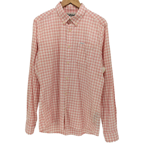 バブアー Barbour Kane Tailored Gingham Shirt ギンガムチェック 3点留 ボタンダウン 長袖 シャツ メンズ import:M