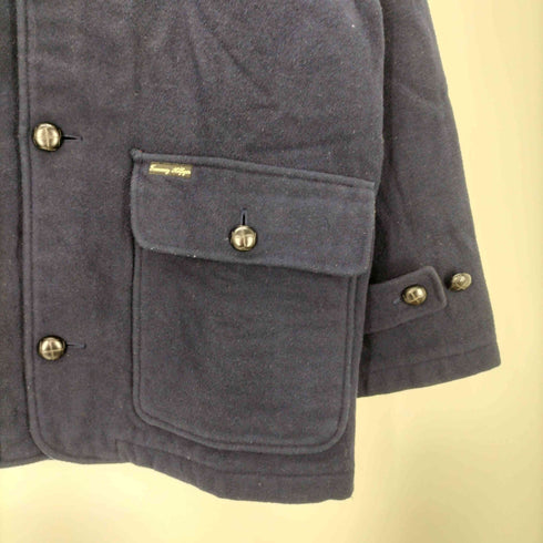 トミーヒルフィガー TOMMY HILFIGER 90S ウール ポリ 裏地 チェック ハーフ コート メンズ import:L