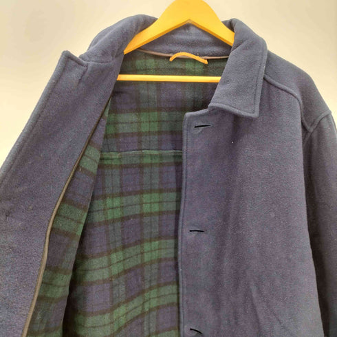 トミーヒルフィガー TOMMY HILFIGER 90S ウール ポリ 裏地 チェック ハーフ コート メンズ import:L