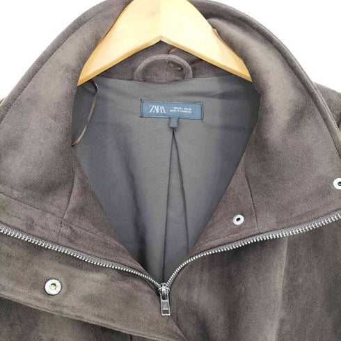 ザラ ZARA 26ss FAUX SUEDE JACKET フェイクスエードストラップジャケット レディース import:L