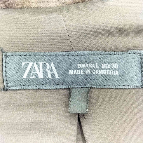 ザラ ZARA 26ss FAUX SUEDE JACKET フェイクスエードストラップジャケット レディース import:L