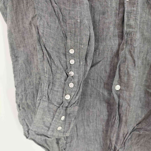 ポールスミスロンドン Paul Smith LONDON MADE IN ITALY イタリア製 リネン 100% カスリ 両ポケ 長袖 シャツ メンズ import:L