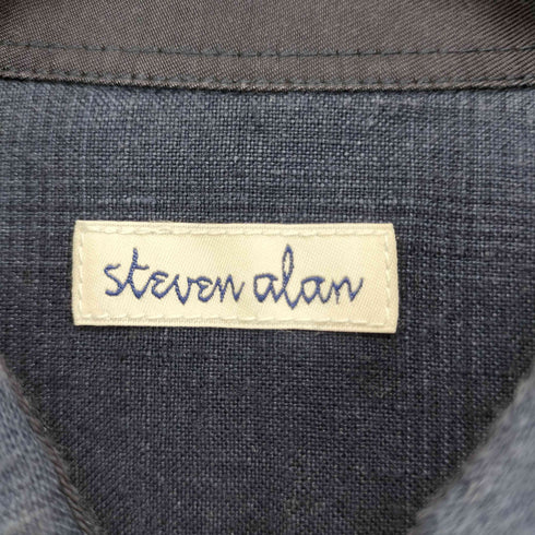 スティーブンアラン Steven Alan リネン100 オンブレチェック 半袖シャツ メンズ JPN:L