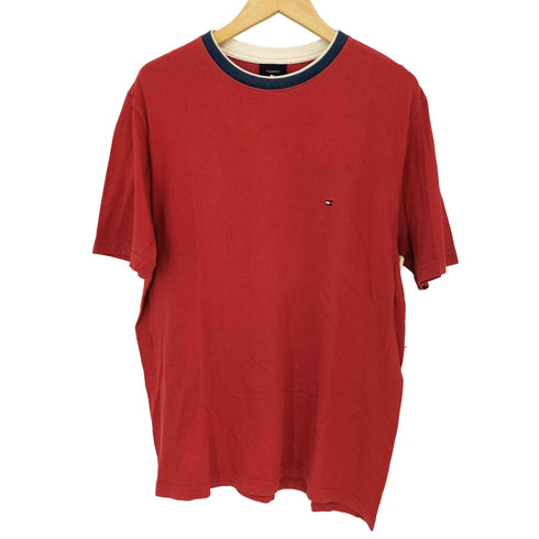 トミーヒルフィガー TOMMY HILFIGER 90-00s ワンポイント刺繍 クルーネック 半袖Tシャツ メンズ import:S