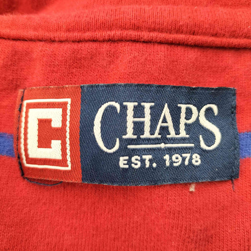 チャップス CHAPS ロゴ刺繍 ボーダー柄 ハーフジップ L/S シャツ メンズ import:L