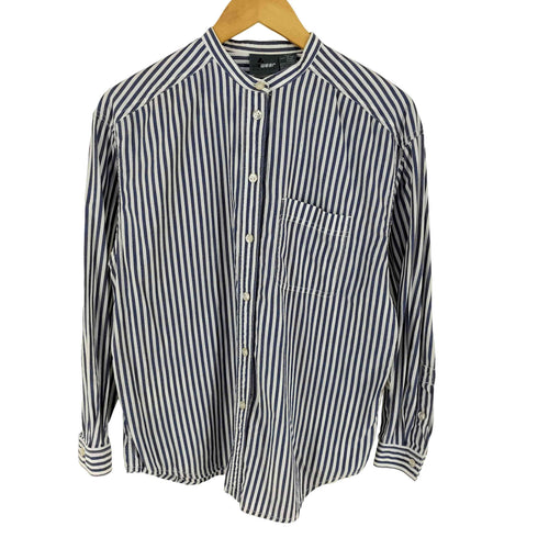 リズウェア LIZ wear 00s ストライプ バンドカラー 長袖シャツ レディース M