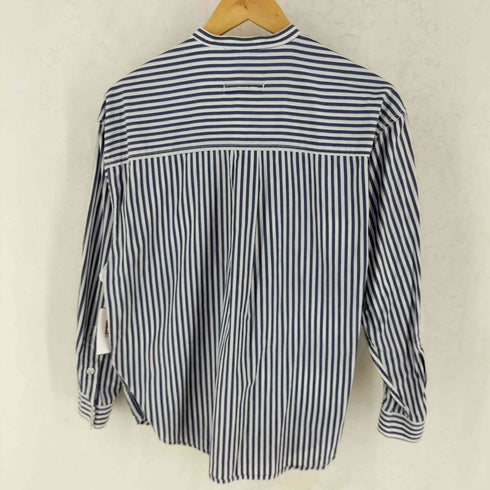 リズウェア LIZ wear 00s ストライプ バンドカラー 長袖シャツ レディース M