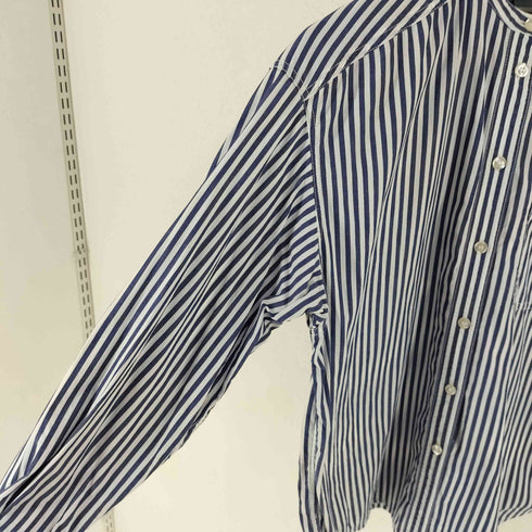 リズウェア LIZ wear 00s ストライプ バンドカラー 長袖シャツ レディース M