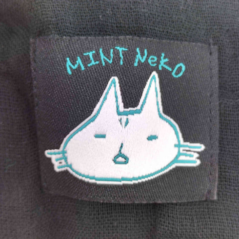 MINT NEKO プリント ブロックチェック柄 ストール レディース