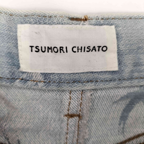 ツモリチサト TSUMORI CHISATO ツバメ柄 ハーフ デニムパンツ レディース JPN:2