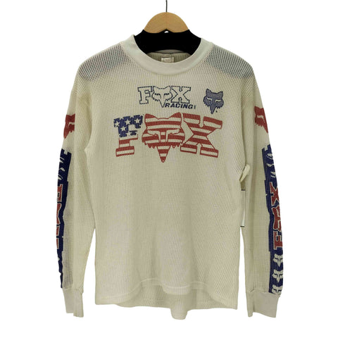 フォックスレーシング FOX RACING 90s USA製 メッシュ ロンT レーシング プリント 長袖 カットソー メンズ import:M