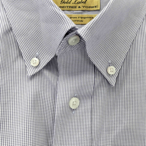 ラウンドツリーアンドヨーク roundtree&yorke Gold Label 80s NON-IRON PINPOINT ボタンダウンシャツ メンズ 17/34