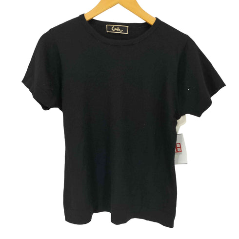 COSH カシミヤ100% 半袖クルーネックニット elegance レディース LL