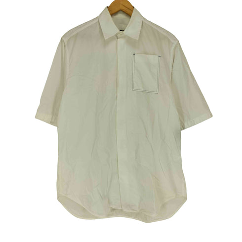 ジルサンダー JIL SANDER MADE IN ITALY 比翼 半袖 ポケットシャツ メンズ 37