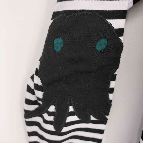 ツモリチサト TSUMORI CHISATO ドクロ 肘あて ボーダー柄 カーディガン レディース JPN:2