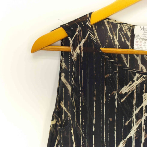 マックスマーラ MAX MARA イタリア製 SILK シルク100% 総柄 ノースリーブブラウス レディース 36