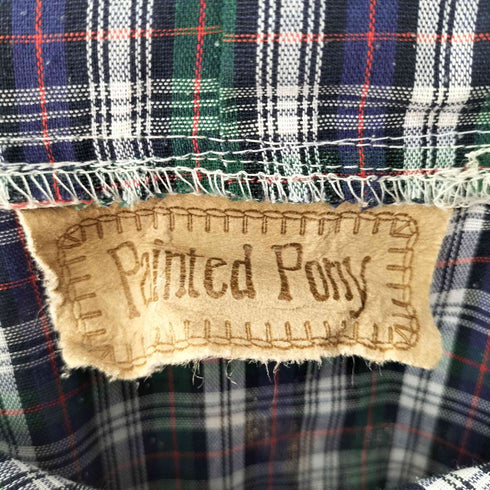 Painted Pony ペインテッド ポニー 90s USA製 刺繍 アノラック パーカー チェック メンズ import:S